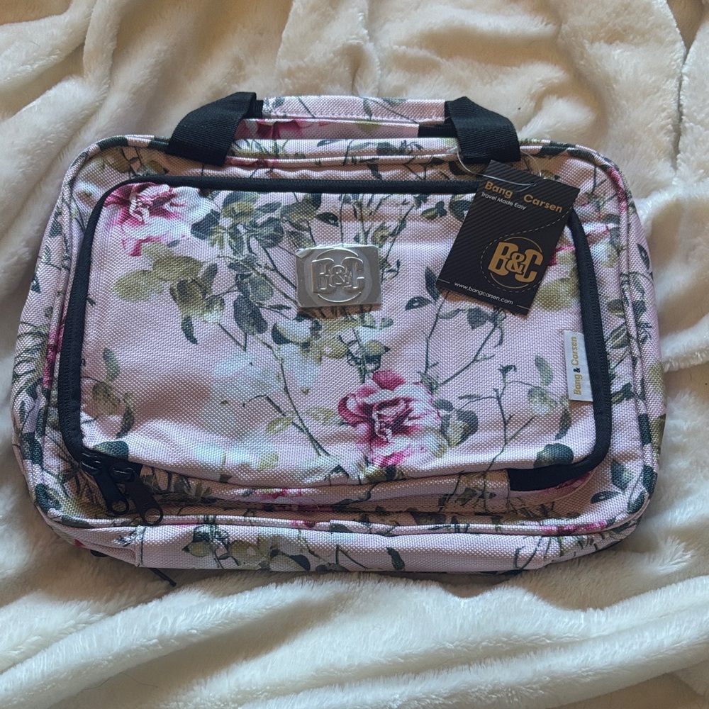 Pink Floral Cosmetic Case
